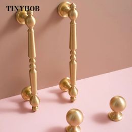European style/Vertical lines Solid Brass Drawer Knobs T bar Handle Bedroom Pulls Kitchen Cabinet Door Handle Pull
