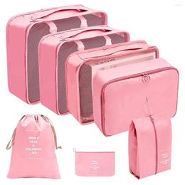 Storage Bags 7PCS Travel Bag Set Clothes Organizer For Suitcase Pouch Case Shoes Packing Cube