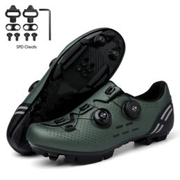 Mtb Shoes Cycling Speed Sneakers Mens Flat Road Cycling Boots Cycling Shoes Clip on Pedals Spd Mountain Bike Sneakers 240523