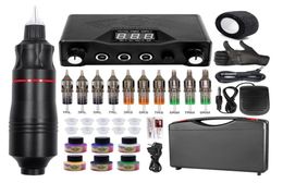 Professional Tattoo Machine Kit Complete Rotary Pen Power Supply with Ink Set for s 2207285771739