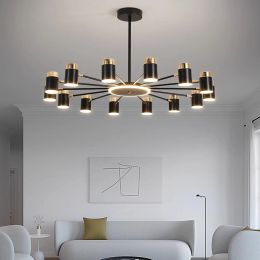 LED Chandelier For Living Room Bedroom Dining Room Kitchen Lamp Modern Style Simple Black Gold Design Ceiling Pendant Lights