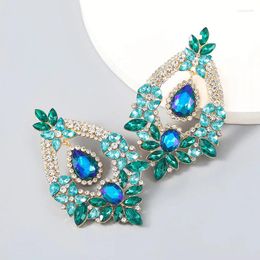 Stud Earrings LUBOV Spring Metal Rhinestone Geometric Home Party Statement Women's Charm Jewelry 2024