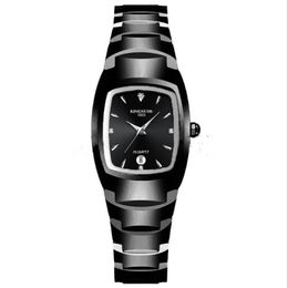 Kingnuos Luxury Lovers Couples Quartz Square Diamond Watches 40MM Dial Mens 25MM Diameter Womens Watch Adjust Strap Calendar Wristwatch 299w