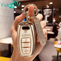 New TPU Car Key Case Cover Shell Fob For Audi Q2 Q3 Q5 Q7 Q8 SQ5 TT RS3 RS6 A1 A3 8P A4 A5 A6 C7 A7 S3 S7 S8 R8 Accessories