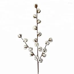 Decorative Flowers 1pc/lot Factory Direct Sale 20 Head Long Branch Artificial Dried Cotton