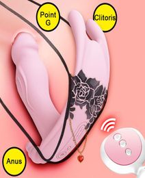 Omysky Butterfly Dildo Vibrator Wearable G Spot Clitoral Stimulator Massager Wireless Rechargable Sex Toy For Women MasturbatorT199375253