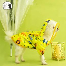 Dog Apparel Cartoon Pet Clothes Animal Print Waterproof Jacket Jumpsuit Rain Coat Sunscreen Raincoat Outdoor For Small Medium