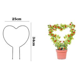 Other Garden Tools New Iron Art Plant Climbing Frame Round Heart Shaped Support Tomato Chili Eggplant Potted Drop Delivery Home Ot2Hz