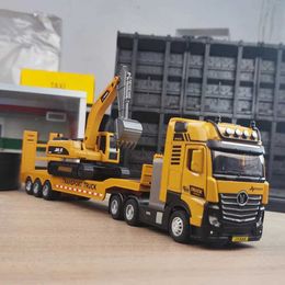 Diecast Model Cars 1/50 scale alloy engineering vehicle model set die-casting excavator transport vehicle toy childrens boy gift can sound miniature S545210