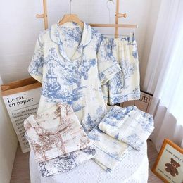 Home Clothing Spring Autumn Three-piece Suit Combination Summer Pyjamas Woman Cotton Breathable Pyjama Femme Loose Sleepwear Wear