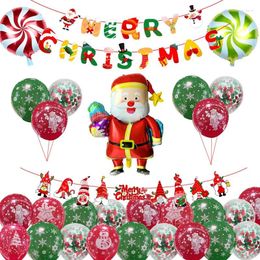 Party Decoration Christmas Latex Balloon Kit Merry Banner For DIY Window Background