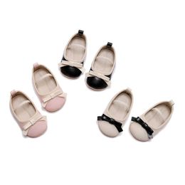 First Walkers Pudcoco Baby Girl Premium PU Flats baby bow first walking crib shoes suitable for parties holidays baby showers 0-18M d240525