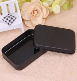 Rectangle Tin Box Black Metal Container Tin Boxes Candy Jewelry Playing Card Storage Boxes Gift Packaging ZA48307185633