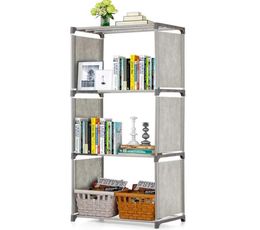 4 5 Layer Floor Stand Bookshelf Storage Shelf Nonwoven Fabrics Furniture Bookcase Book Shelves Storage Organiser Books Rack293u1655829