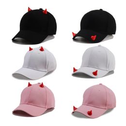 Men Women Hip-Hop Hats Novelty Cute Devil Horn Teeth Decorative Boys Girls Baseball Caps Outdoor Sports Caps Party Cosplay Props
