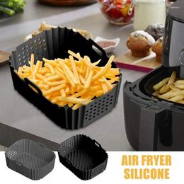 Baking Tools Square Air Fryer Silicone Liners Reusable Frying Pan Oven Accessories Liner