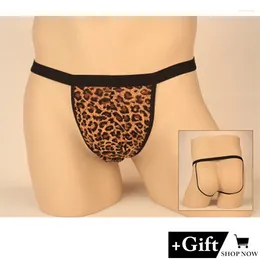 Underpants Sexy Underwear Men Leopard Temptation Erotic Soft Briefs Breathable Panties Valentines Gift Thong