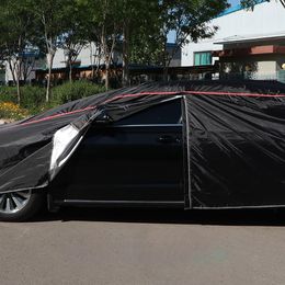 210T Universal Full Car Covers Outdoor Prevent Sun Snow Rain Dust Frost Wind and Leaves Black Fit Suv Sedan Hatchback