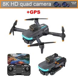 Drones New P14 RC Drone Professional 8K HD G ESC Camera Obstacle Avoidance for Aerial Photography Optical Flow Foldable Four Helicopter Toys S24525