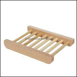 Soap Dishes Wood For Bathroom Bamboo Holder Shower Counter Sink Saver Wooden Drop Delivery Home Garden Bath Accessories Othen