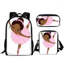 Backpack Harajuku Ballet Girls 3pcs/Set 3D Print School Student Bookbag Travel Laptop Daypack Shoulder Bag Pencil Case