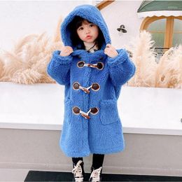 Jackets 2024 Winter Teenage Long Kids Jakcet Hooded Fleece Baby Girl Coats Outdoor Warm Boy Windbreakers Fashion Children Snow Clothes