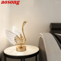 Table Lamps AOSONG Modern LED Swan Rechargeable Lamp Creative Design Desk Light Decor For Home Living Room