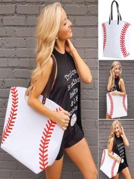 2018 Canvas Bag Baseball Tote Sports Bags Casual Softball Bag Football Soccer Basketball Cotton Canvas Tote Bag 18 Colour DHL7119855