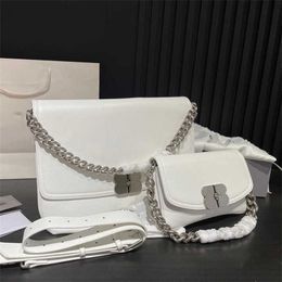 HOT Bletter Flap Designer Bag Silver Hardware Luxury Messenger Bag Womens Leather Handbag Chain Strap Shoulder Crossbody Bags Purse 240415