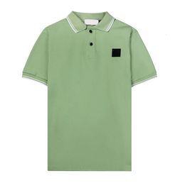 2024 Summer Leisure Time Comense Mens Polos Simple Emelcodery Solid Polo Рубашка мода модная бренда пара с коротким рукавом 1552Sess