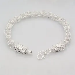 Bangle Fashion Silver Plated Dragon Design Bracelet Chain Men Gift
