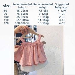 Outfit Sets Summer Kids Casual For Girls Pink Suspender+White Shorts Set Children's Baby Girl Clothing