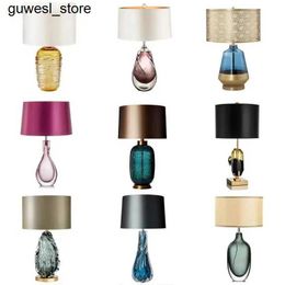 Night Lights E27 Postmodern Luxury Glass Table Lamp Designers Simple and Creative Bedroom Bedside Lamp Model Room Living Room Hotel Art S2452410