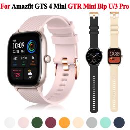 20mm Strap For Amazfit GTS 4 Mini 3 2e 2 Mini Smart Watch Band Amazfit Bip U 3 Pro GTR Mini 42mm Rose Gold Buckle Bracelet Belt
