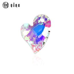 17mm 12pcs/pack crystal charms Devoted 2 U Heart Pendant 6261 glass heart shape beads rhinestone gem for Necklaces Earrings DIY