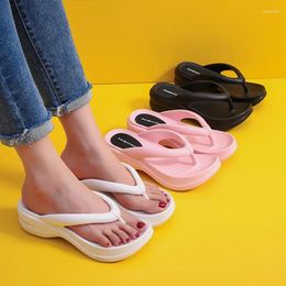 Slippers Wedges Outdoor Beach Slides Shoes Women Summer Thong Flip Flops Sandals Thick Soled Platform For Sea