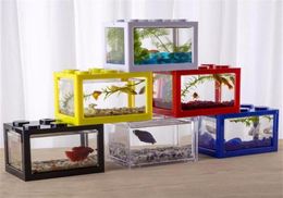 Mini Fish Tank Row Aquarium Stackable Tanks Light Ant Feeding Reptile Box Desktop Decoration Accessories Decorations2983227w5417454