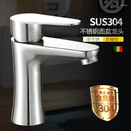 Kitchen Faucets Stainless Steel Basin And Cold Water Faucet Bathroom Cabinet Single Hole
