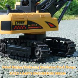 RC Truck Children's Electric Alloy Arm Remote Control Crane Engineering Vehicle Electric Crane Car Toys for Boys Birthday Gifts