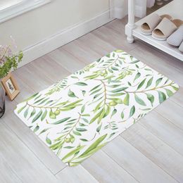 Carpets Tropical Plants Green Leaves Kitchen Floor Mat Living Room Decor Carpet Home Hallway Entrance Doormat Balcony Door Anti Slip Rug