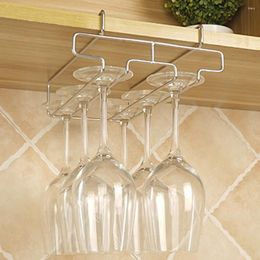 Kitchen Storage Stainless Steel Bar Cabinet Shelf Goblet Stemware Holder Hanging Rack Wine Glass Cup Hanger