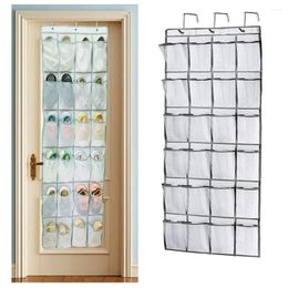 Storage Boxes Organiser Cloth Box 24/28 Mesh Slippers Shoes Hanging Sundries Bag Room Wall-mounted Pocket Holder Large