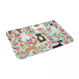 Carpets Dogs Floral 24" X 16" Non Slip Absorbent Memory Foam Bath Mat For Home Decor/Kitchen/Entry/Indoor/Outdoor/Living Room