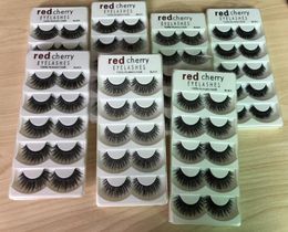 Red Cherry 5 Pairs False Eyelashes 26 Styles Black Cross Messy Natural Long Thick Fake Eye lashes Beauty Makeup High Quality2775490