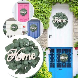 Decorative Flowers Green Inch 14.6 Leaf Spring And Garland Card With Letter (Home) Flower Summer Party Easter Wreaths For Front Door Eggs