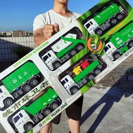 Diecast Model Cars Childrens large inflatable scooter toy set can spray garbage clean up urban sanitation trucks firefighters boys toys educational toys S545210