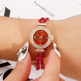 Wristwatches 2024 Casual Watch For Women Crystal Bracelet Ladies Girl Quartz Wristwatch Simple Dress Gift Montre Femme