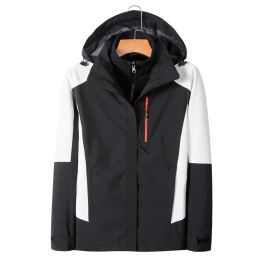 Coat Warm Winter Jacket 2023 Windbreaker Waterproof Coat Zip-Up Hooded Parka for Men Two-pieces Sets 3 in 1 Men's Hooded Parka