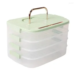 Plates Refrigerator Freezer Box Grade Dumpling Kitchen Accessories Organiser Green