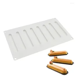 Baking Moulds Cylindrical Silicone Mould 8 Cavities 3D Moulds Food Grade Slim Bar Cakes Dessert Non-stick